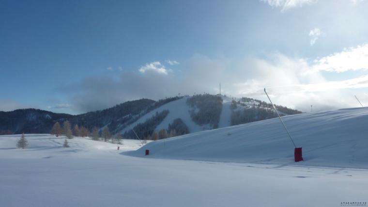 Valberg - Dreccia après chute de neige. Eh oui, faut pas trainer le matin !
